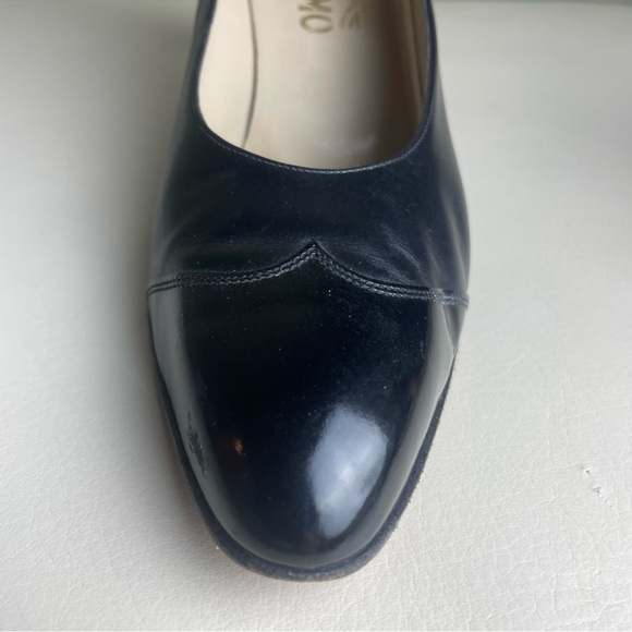 Vintage Salvatore Ferragamo Genuine Black leather heels Size 9 AAAA - Picture 13 of 16